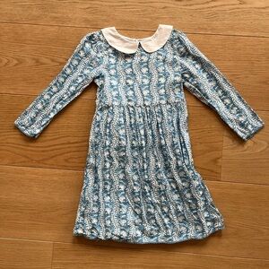 Hill House Tiny Lottie Dress in Blue Linear Floral